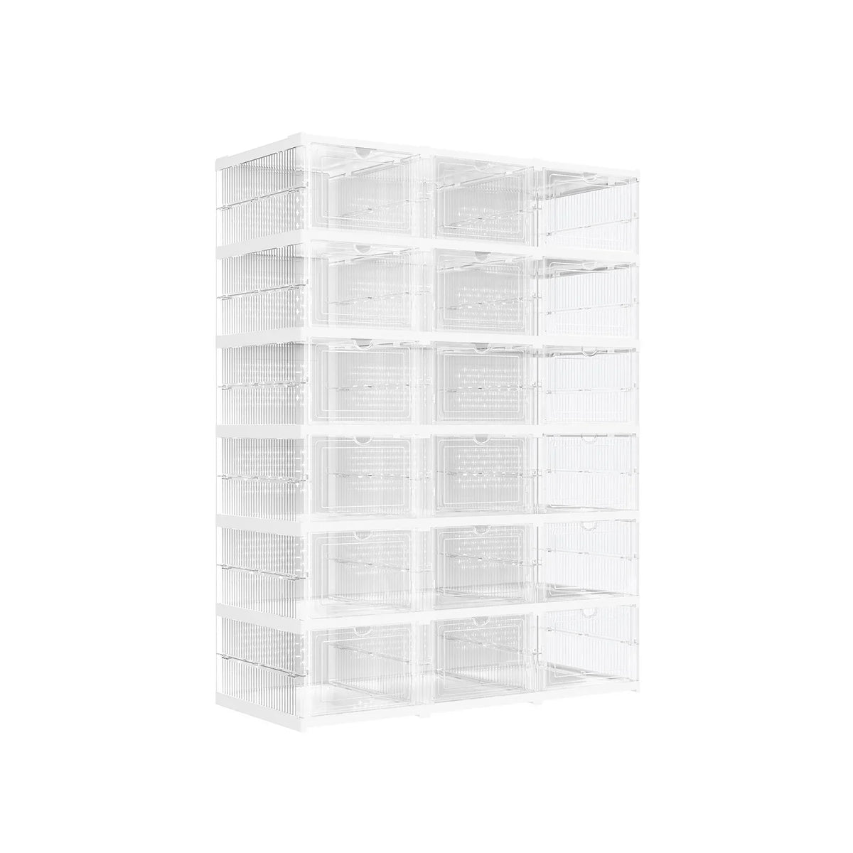 Juego de 18 Cajas para Zapatos Transparente y Blanco Nube