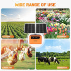 FarmNix 48KM Électrificateur Clôture Electrique Solaire, 6KV-12KV avec Panneau Solaire 15W & Batterie 7Ah 12V, 0.3-1.5J pour élevage d'animaux de berger, pour ferme, pâturage, jardin