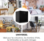 KLARSTEIN Garfield Eco - Congélateur petite taille, 34L, 4 étoiles, 117 kWh/an, 2 niveaux, 41 dB, Tablette amovible, Autonome, Environ 44 x 52 x 47 cm (LxHxP) - Noir