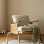 Zoe Solid Ash Wood & Rattan Arm Chair