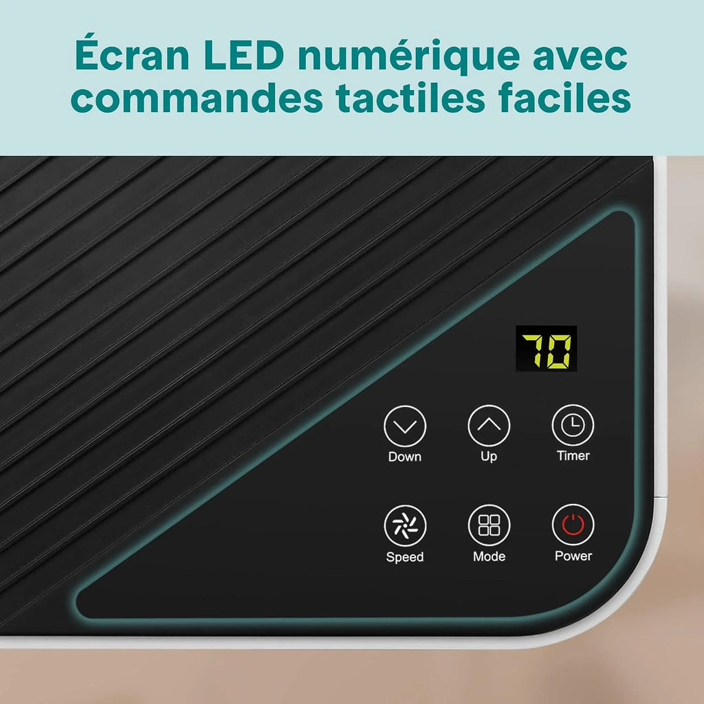 SereneLife Climatiseur Mobile 9000 BTU 2,0 kW – Climatiseur Portable avec Évacuation, 3 en 1 Refroidissement Déshumidificateur Ventilateur, Silencieux 54 dB, Télécommande et Kit Fenêtre