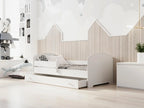 KOBI Lit Enfant LUK avec Matelas, Blanc | pour Chambres d'enfants | pour Un garçon et Une Fille | Lit Bebe pour Enfants | (avec tiroir, 140x70)