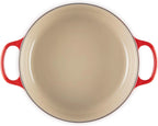 LE CREUSET Cocotte Ronde Basse en Fonte émaillée Signature, 30 cm, 6,2 L, Cerise, 21179300602430