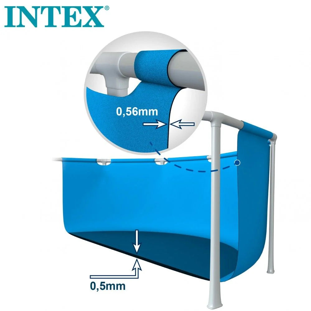 Piscina Desmontable Tubular Rectangular Pvc 450x220x84 Cm Azul Intex Con Depuradora