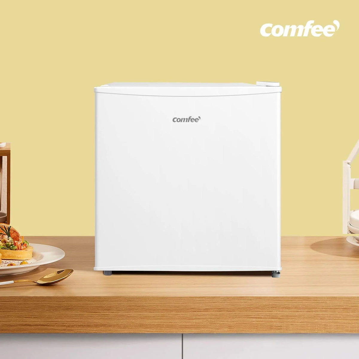 COMFEE' RCU40WH2(E) 31L Mini Congélateur, Porte Réversible, 4 Étoiles, Silencieux, pratique dans le Bureau, l'Hôtel et la Maison, Blanc