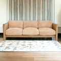 Fabian 3 Seater Oak Wood & Velvet Sofa
