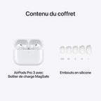 AirPods Pro 3 Écouteurs sans Fil, réduction Active du Bruit, détection de la fréquence Cardiaque, écouteurs Bluetooth, Audio Spatial, Son Haute-fidélité, Recharge USB-C