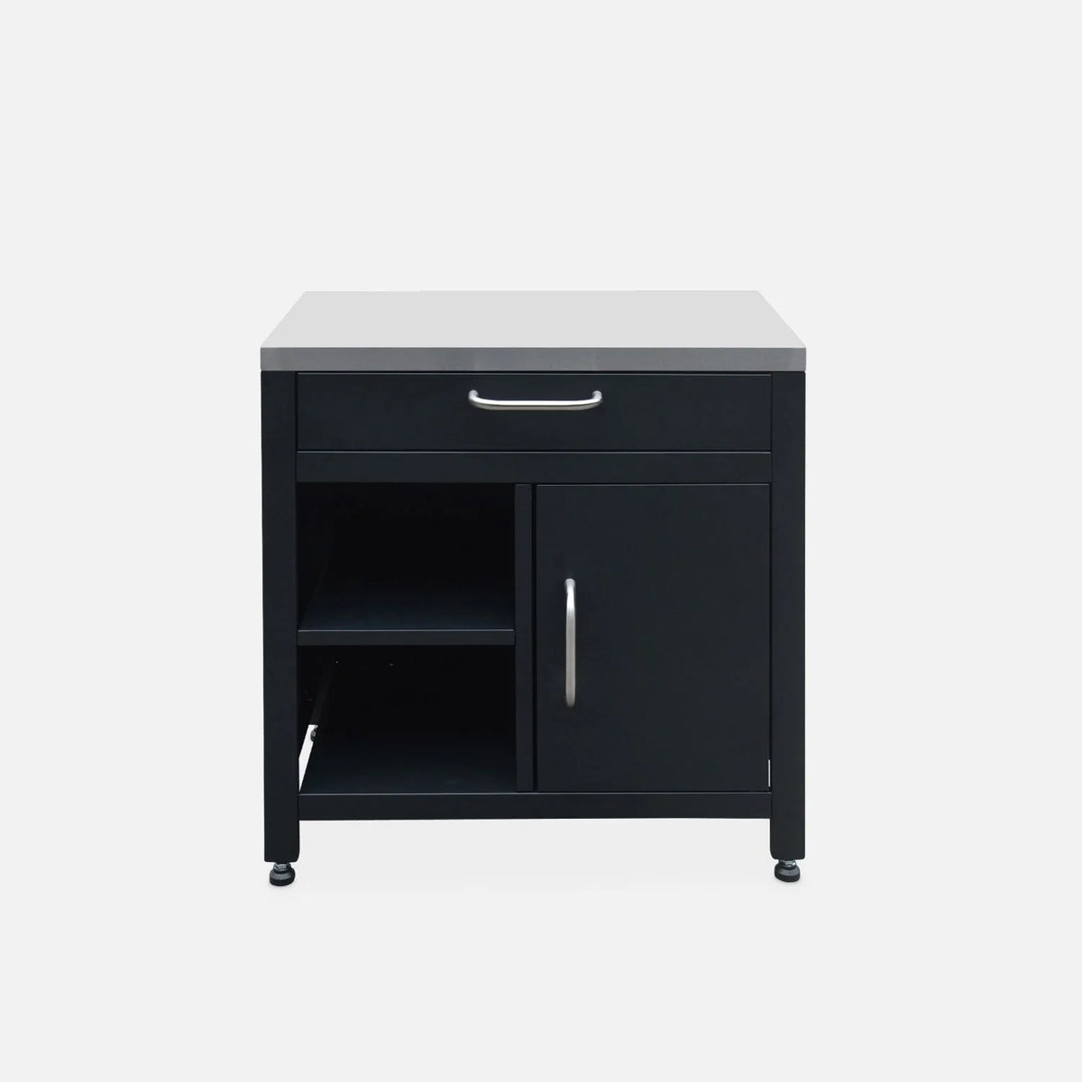 Cocina Exterior De Acero 1 Cajón Y 1 Puerta, 80cm, Negro