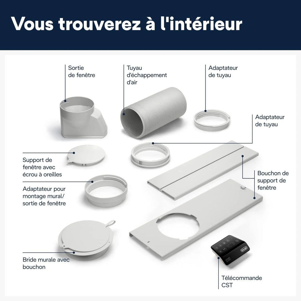 DELONGHI Pinguino PAC EX130 CST Climatiseur mobile WiFi avec fonction de déshumidification, version Pro jusqu'à 120 m³ Blanc