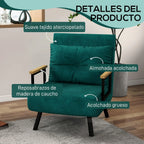 HOMCOM Sofa Bed 2 Seater Folding Sofa Bed Upholstered in Velvet with 5 Levels Adjustable Backrest and Padded Pillows for Office Bedroom Living Room 102 x 73 x 81 cm Beige
