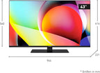 Panasonic TN-43W70AEZ, Série W70 43 Pouces 4K Ultra HD LED Smart TV, 2024, Assistant Google, Chromecast, Dolby Vision & Atmos, Mode Jeux, Bluetooth, pour Une expérience visuelle exceptionnelle