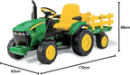 Peg Perego John Deere Ground Force 12V + remorque, vert/jaune, enfants