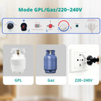 SMETA Frigo Gaz avec Congélateur, 265L, Réfrigérateur Congélateur Combiné Gaz/220V, Frigo Camping Gaz pour Camping-car, Garage, Caravane, Mobile-home, Blanc