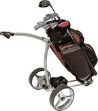 Chariot de golf électrique GT-X400 Pro avec batterie lithium 18 Ah, gris argent