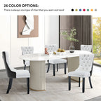 Upholstered Tufted Velvet Dining Chair with Solid Wood Legs Set of 6