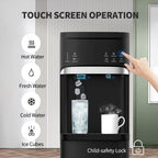 Distributeurs d'eau chaude et froide 3-en-1 noirs avec machine à glaçons