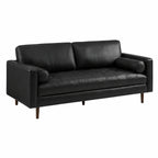Patrice Leather 3 Seater Sofa (Black)