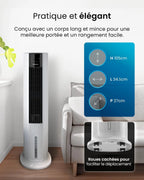 Pro Breeze OmniAir Rafraichisseur d'Air 7L 3en1, 7 Vitesses, 3 Modes, Oscillant, Minuterie 10h, Climatiseur Mobile Sans Évacuation, Silencieux, Sans Conduit, Ventilateur Refroidisseur d'Air