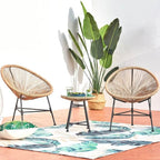 ACAPULCO - Ensemble de 2 fauteuils et table basse beige