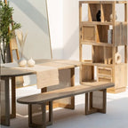 Ariana Rattan Legs Mango Wood Bench