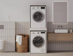PLATAN ROOM Armoire pour lave-linge et sèche-linge avec plateau coulissant 187 x 65 x 66 cm blanc