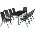 Conjunto De Sillas De Aluminio 8+1 - Gris Oscuro