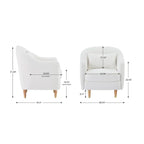 28.34W Set Of 2 Accent Armchair, Velvet Barrel Chair with Solid Wood Legs