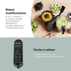Babymoov Robot Cuiseur Bébé Nutribaby(+) XL - Grande Capacité 2,9L - Jusqu'à 14 Repas en 1 Cycle - 6 Fonctions en 1-2 Paniers Vapeur - Diversification Alimentaire - Mixeur Cuiseur Bébé, Noir