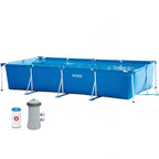 Piscina Desmontable Tubular Rectangular Pvc 450x220x84 Cm Azul Intex Con Depuradora