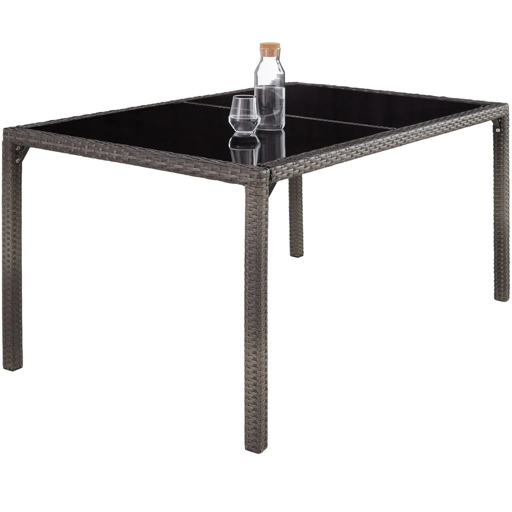 Conjunto De Ratán 6+1 - Gris/blanco