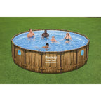 Hilo Piscina Elevada Efecto Ratán Marrón 4,88 X 1,22 M