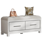 Shoe Bench with Removable Cushion and Hidden Storage for Entryway and Living Room Organization