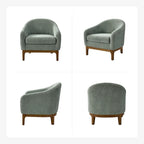 Augus Modern Boucle Accent Barrel Chair with Solid Wood Legs by HULALA HOME