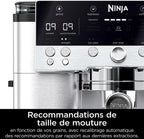 NINJA Machine à café Luxe Essential 2-en-1, Latte, Cappuccino et Espresso avec broyeur à grains et mousseur à lait intégrés, facile à utiliser, 2 préréglages mousse, argent, ES501EU