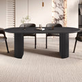 Table Ovale Bois Brun Foncé 200/220 cm – Pieds Cylindriques Texturés