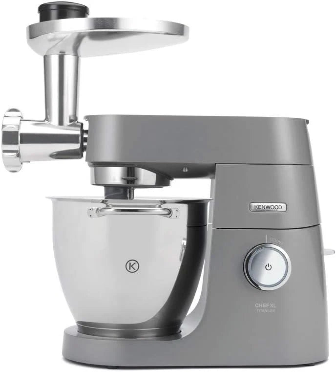 Kenwood Titanium Chef Patissier XL KWL90.034SI, Robot Patissier Balance Intégrée, Batteur K, Pétrin, Fouet, Batteur Souple, Deux Bols, Couvercle Anti-Projections, 1400W, Acier, Argent