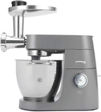 Kenwood Titanium Chef Patissier XL KWL90.034SI, Robot Patissier Balance Intégrée, Batteur K, Pétrin, Fouet, Batteur Souple, Deux Bols, Couvercle Anti-Projections, 1400W, Acier, Argent