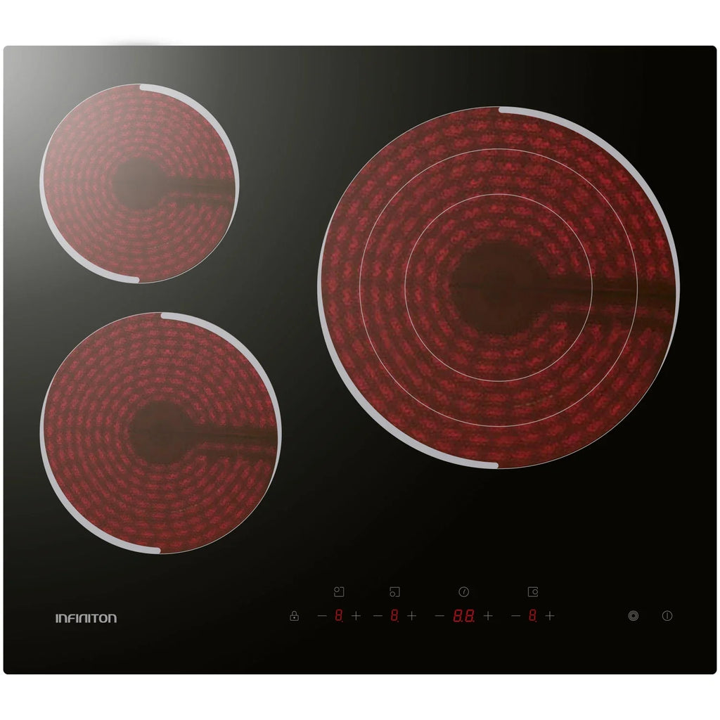 Conjunto Horno Multifunción y Placa Vitrocerámica Infiniton HV-CB65H30, 8 Funciones de Cocción y 3 Zonas de Cocción, Eficiencia A - Inox