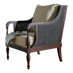 Dustin 1 Seater Teak Wood Rattan Sofa