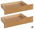 Juego de 2 cajones para cama Finja, de madera de pino natural, 93 cm de longitud 