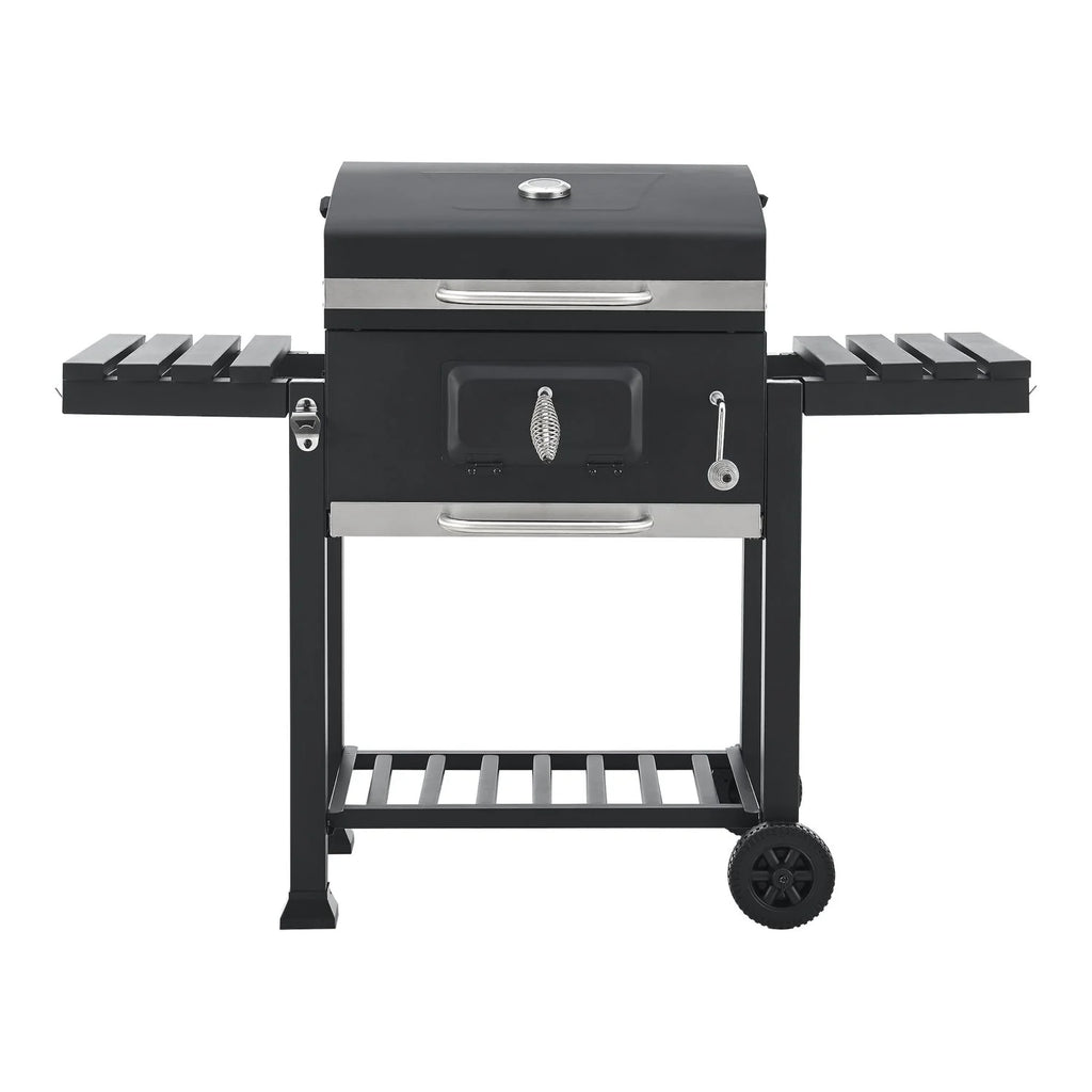 Barbacoa De Carbón Arnad Con 2 Estantes Acero 105x135x48cm - Negro [casa.pro]
