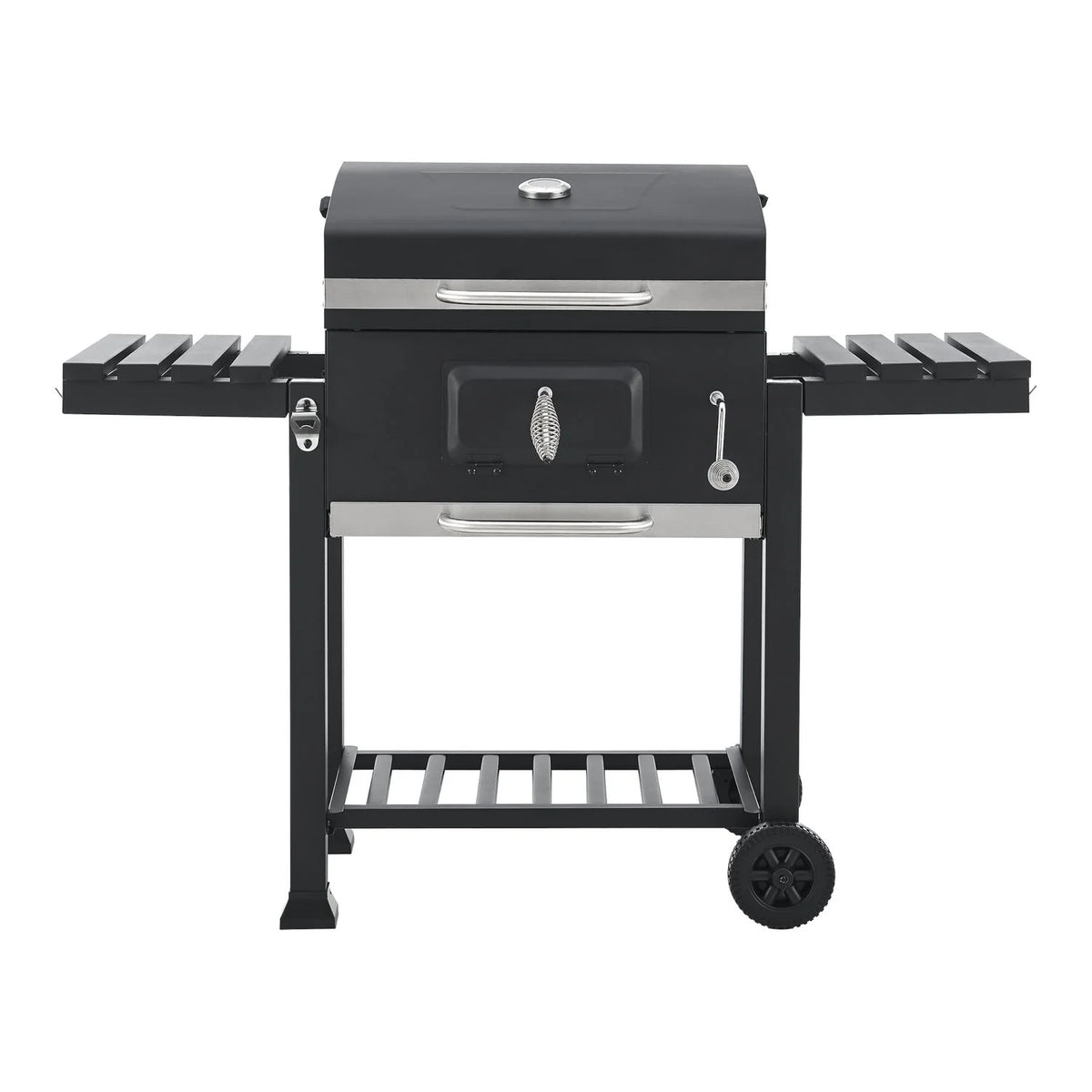 Barbacoa De Carbón Arnad Con 2 Estantes Acero 105x135x48cm - Negro [casa.pro]