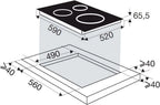 Brandt - BPI6362B - Plaque Induction - Table de Cuisson Encastrable - Noir - 3 Foyers - 5900W - Dimensions Encastrement : 56x49cm - Précision et Performances - Fabriqué en France