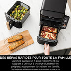 NINJA Double Stack XL Air Fryer 2 Compartiments Verticale, Compact, 4 Niveaux de Cuisson, Capacité de 9,5L, Air Fryer 6-en 1, Pièces Antiadhésives Amovibles Lavables Au Lave-Vaisselle, Noir/Cuivre