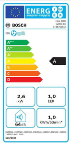 Bosch Cool 2000 Portable AC - 3 en 1 Climatiseur, Déshumidificateur, Ventilateur - 2,6 kW pour les pièces jusqu'à 35m² - Avec Mode Auto, Mode Silencieux et Mode Veille (46 db (A)) [Classe A]