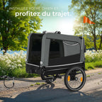 tectake® Remorque Velo Chien 3 en 1 Pliable avec Reflecteurs, Drapeau, Remorques Vélo pour Chiens Aussi comme Poussette Chien Animaux de Compagnie de Taille Moyenne Charge Maximale 40 kg