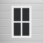 WASABI Abri de Jardin en Résine Unit 1.4 - Assemblage Simple - Fenêtre à lumière du Jour - Panneaux de 12mm d'épaisseur - Plancher Inclus - Blanc Gris - Cabane de Stockage extérieur en PVC 1,37m2