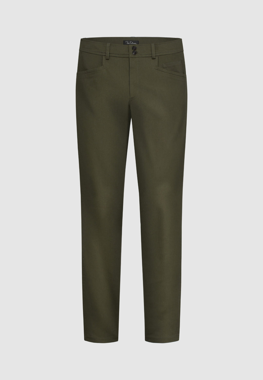Pantalon chino en coton kaki