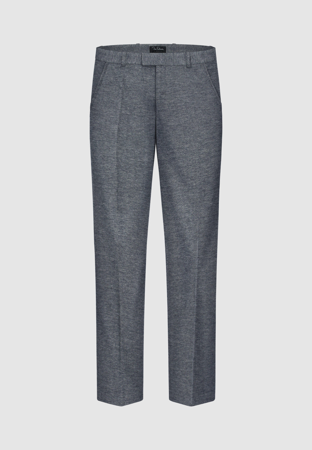 Pantalon à chevrons en laine et coton