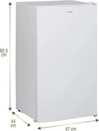 HYUNDAI Réfrigérateur Table Top 90 L Keep Fresh, Compact avec Freezer, Porte Réversible, 2 Clayettes Verre, Bac à Légumes, 41 dB (Blanc)